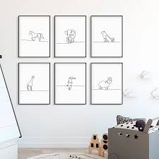 Shop from wallart money art collection. Minimalist Continuous One Line Drawing Nursery Wall Art Canvas Painting Poster Print Pictures For Baby Boy Room Decorative Painting Calligraphy Aliexpress