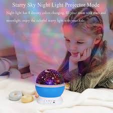 H8 Night Light For Kids Moon Star Projector 2 In 1 Kids Night Light 8 Light Color Changing With Usb Cable 360a