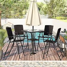 5 Piece Outdoor Patio Dining Table Set