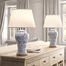 A bedroom table lamp sets the mood for your bedroom and illuminates reading and task add warmth & light to any space with a table lamp. Kelly Clarkson Home 29 Blue Off White Table Lamp Set Reviews Wayfair