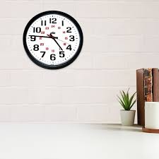 Plastic Frame 24 Hour Wall Clock Allé