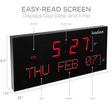 Ivation 22 In Large Digital Wall Clock
