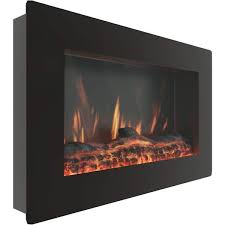 Cambridge Callisto Wall Mount Electronic Fireplace With Flat Panel And Realistic Logs