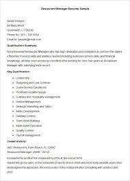 Manager Cover Letter Example General Manager Restaurant Resume Food Service And Restaurant Resume  Samples Restaurant Manager Resume Example Seangarrette General