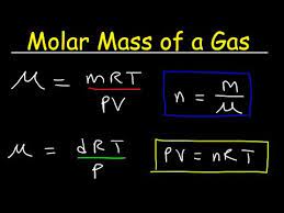 molar m of a gas at stp equations