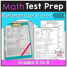 middle school math reference sheet