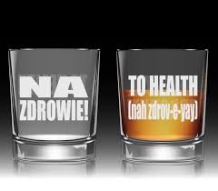 Etched Whiskey Glass Toast To Health