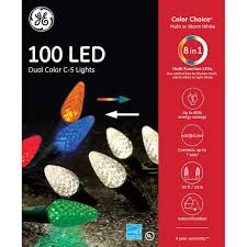 Ge Color Choice Dual Color 100 Led Warm White Multi C5 Christmas Light Set