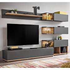 Wall Unit 240cm Wide Tv Stand Shelves