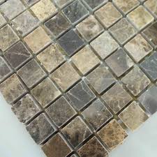 Stone Mosaic Tile Square Brown Pattern