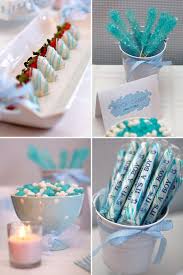 If you don't have something in mind yet, do not feel pressured to pick a theme. Baby Blue And White Gingham Dessert Bar The Little Umbrella Blue Baby Shower Baby Boy Shower Baby Shower Food