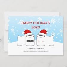 It let people shown charming, funny, cute when wear it in role cosplay or party or some activities. Funny Just Roll With It Toilet Paper Couple Holiday Card Zazzle Com Couple Holiday Cards Festive Holiday Cards Holiday Photo Cards