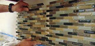 Glass Mosaic Tile Fixing With Adhesive