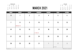 printable march 2021 calendar canada