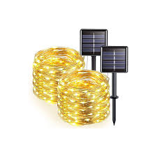 Yellow Outdoor Solar Copper Wire Lights