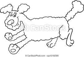 Draw and color poodle puppy coloring page draw cute animals cartoon dog for kids to learn to color with watercolor glitter paint art for kids to learn how. Running Poodle Cartoon For Coloring Black And White Cartoon Illustration Of Cute Running Poodle Dog For Coloring Book Or Canstock