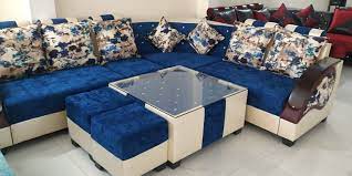 Blue Wooden Anh Designer Sofa For Home