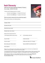 order form for group admission tickets