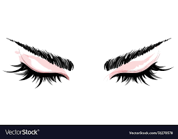 eye makeup and brow on white background