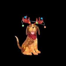 Home accents holiday 84 in. Home Accents Holiday 32 In Led Lighted Tinsel Dog With Antlers And Light Bulbs Outdoor Christmas Decorations Christmas Yard Decorations Outdoor Holiday Decor