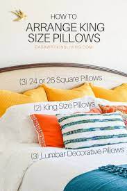 how to arrange king size bed pillows