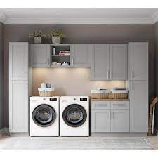 Mill S Pride 132 In W X 24 In D X 90 In Vesuvius Gray Shaker Stock Ready To Assemble Base Kitchen Cabinet Laundry Room