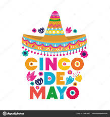 Cinco De Mayo Label With Hat Isolated Icon Stock Vector