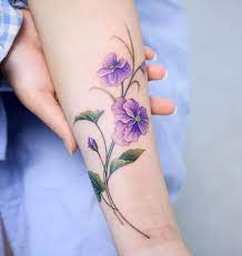 violet flower tattoos embodying beauty