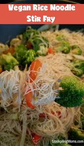 easy vegan rice noodle stir fry