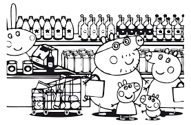 2004x2668 fruit for kids orange supermarket coloring pages with leaves. Peppa Pig Peppa Pig And Her Family At The Supermarket