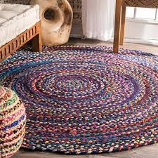 nuloom tammara hand braided area rug 6 round blue