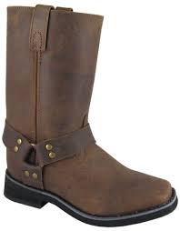 Smoky Mountain Boots Youth Boys Harness Brown Leather