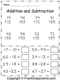 free 1st grade addition and subtraction