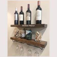 Modern Rustic Floating Wine Rack Shelf