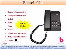 Beetel Black Corded Landline Phone At