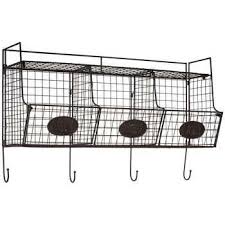 Black Wire Wall Shelf With Baskets