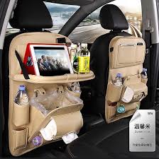 Car Seat Back Bag Folding Table Organizer Pad Drink Chair Storage Pocket Box Travel Stowing Tidying Automobile Accessories Coffee Style1ather