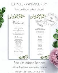 Wedding Weddings Downloadable Programs Printable Examples