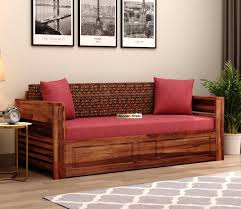 feltro sheesham wood sofa bed with