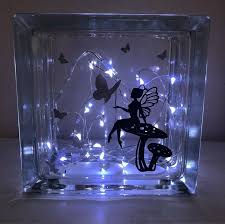 Fairy Light Up Glass Block Nightlight