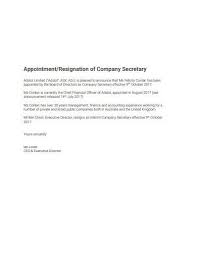 Having read through your job description, i am certain that i would be a fantastic fit for your organization after my numerous accomplishments and nine years of secretarial experience. 14 Company Secretary Resignation Templates In Pdf Free Premium Templates