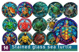 Stained Glass Sea Turtle Graphic By Md