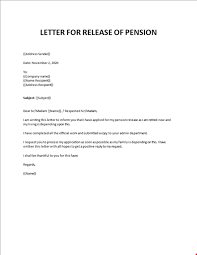 To apply in government sector is. Pension Request Letter Format