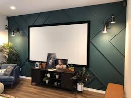 Projector Screen Wall Basement Living
