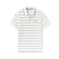Mens Lacoste Slim Fit Piped Striped Square Knit And Jersey Polo Shirt