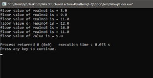 floor function in c javatpoint