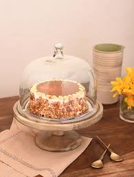 Ceramic Cake Stand With Glass Lid