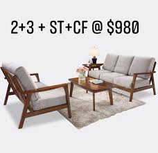 wooden sofa set 2 3 seater furniture