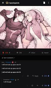 Super cute Valentine's fanart in r/apexlegends... Which rule number was it  to never click on comment sections. Clearly I've forgotten. :  r/LesbianGamers