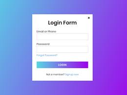 popup login form design in html css